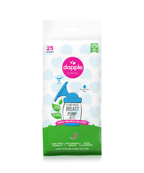 Dapple Baby - Dapple's breast pump wipes are specially designed to remove  tough breast milk residue and deep clean breast pump parts and accessories  with no harsh chemicals and easy rinsing. Toss