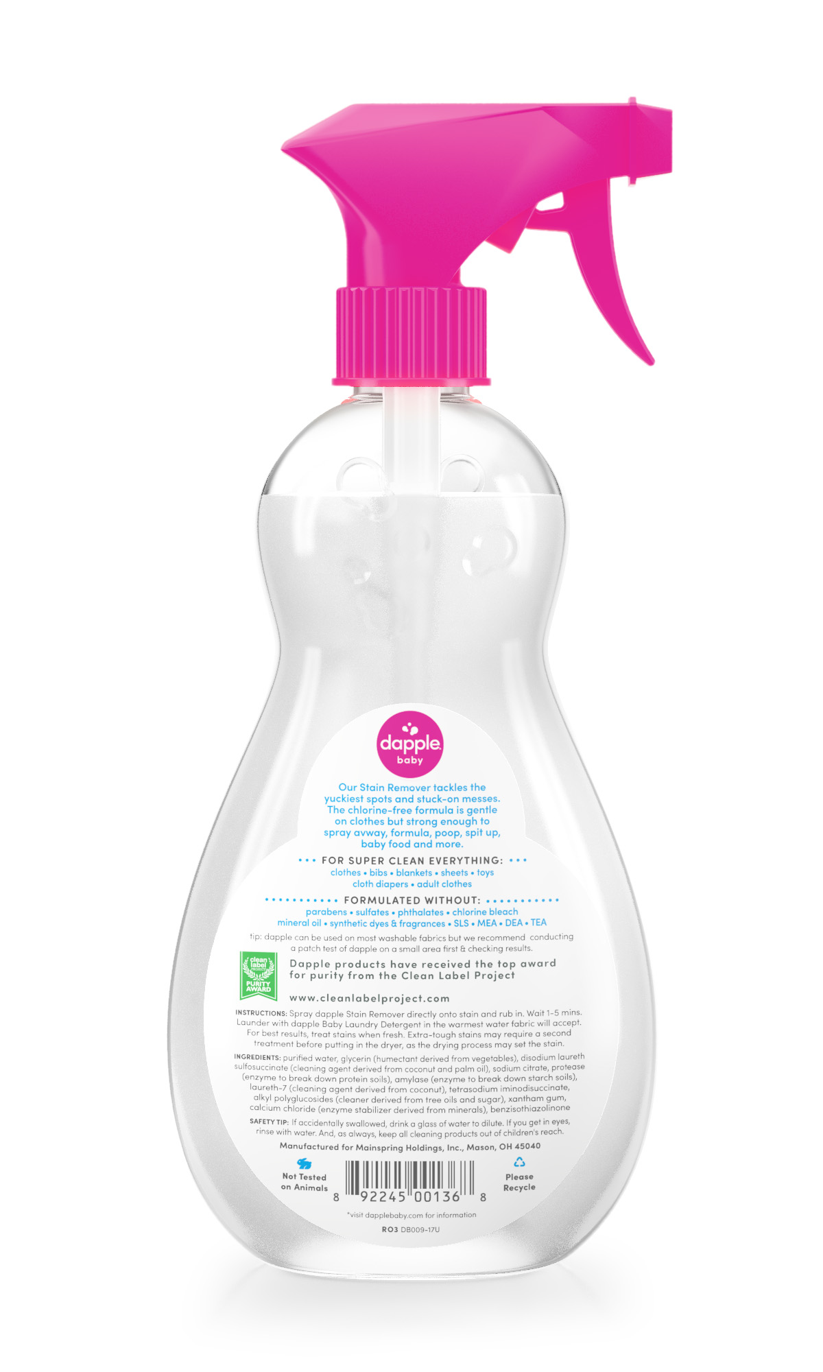 Dapple Bottle & Dish Soap - Fragrance Free - 16.9 Fl Oz : Target